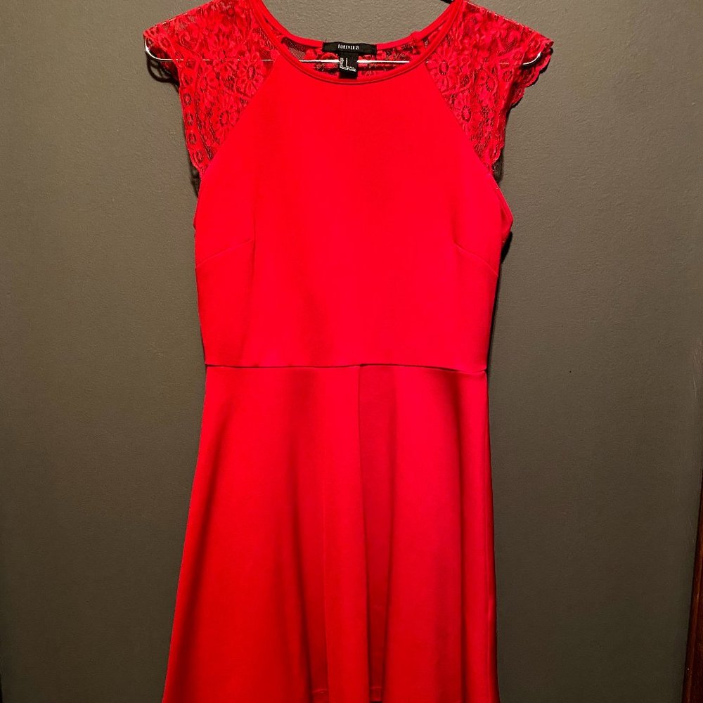 Red Lace Back Dress